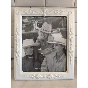 Weston Gallery 8x10 White Ceramic Frame With Pearl Details Perfect For A Wedding